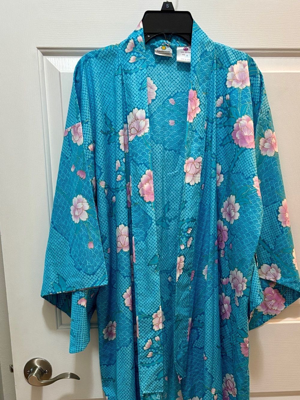 Turquoise Women’s Yukata Kimono Robe from the Smithsonian One Size New
